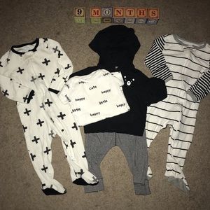 6-9 month matching set! Black and white theme